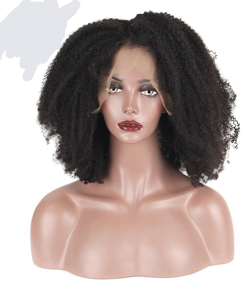 LEOMI Full Kinky Curly Human Hair Full Lace Wigs Brazilian Virgin Human Hair Lace Front Wigs For Black Women Natural Hairline Baby Hair Unprocessed Color 150% Density (12 inches, Full Lace Wig)