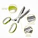 Kitchen Shears and Herb Scissors Set - Heavy Duty Easy Function Come Apart Multipurpose Culinary Scissors in Stainless Steel with Blade Covers for Meat Poultry Fish Herbs Nuts by COMPV