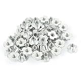 50 Pcs 4 Prongs Zinc Plated T-Nut Tee Nut Fixing 1/4