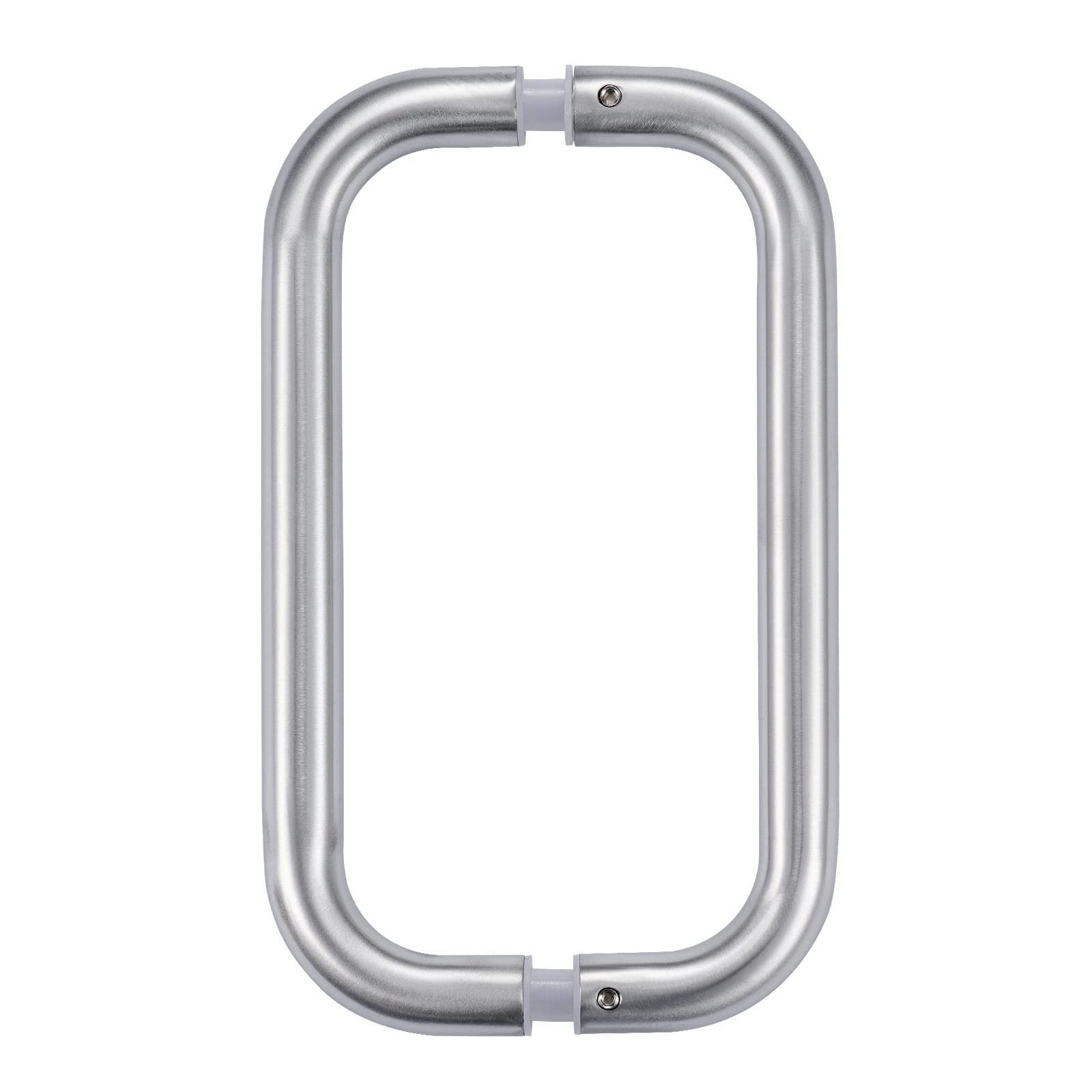 Ranbo Shower Glass Door Handle, 152mm (6 Inch) Hole Centres, Brushed Nickel, 304 Stainless Steel, 1.0mm Thick Tube, Fits 6–12mm (1/4"–1/2") Glass, for Bathroom Door Installation or Replacement.