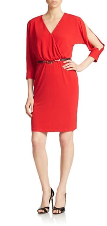 calvin klein red wrap dress