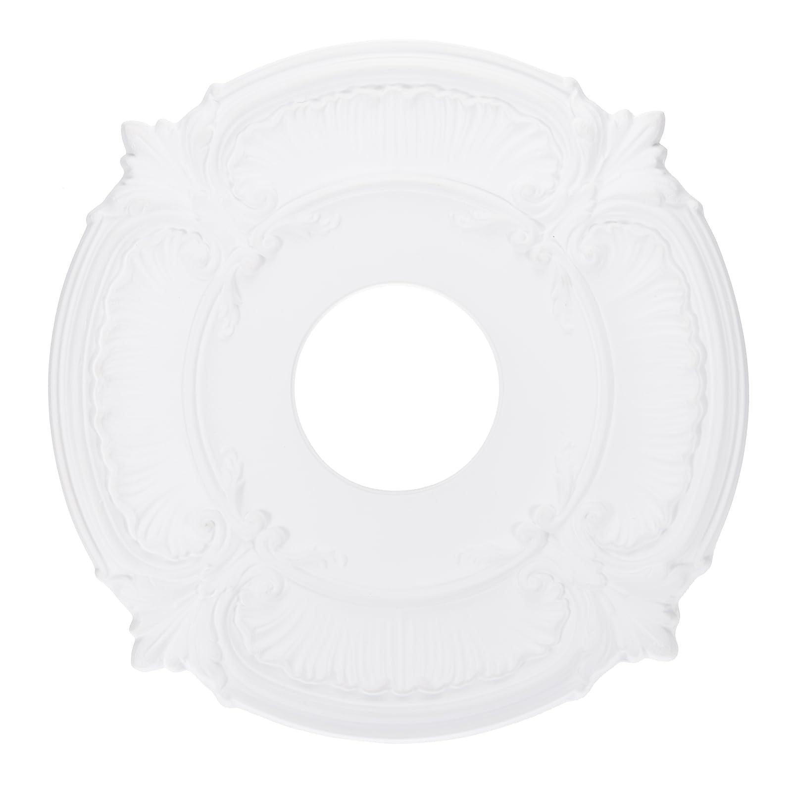 PATIKIL Ceiling Medallion, 12" OD x 3.43" ID PU Decorative Ceiling Light Medallion Chandelier Medallion Classical Ceiling Light Cover Plate for Ceiling Light Fixtures Fans, White