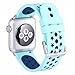 For Apple Watch Bands ,Copbis Silicone Replacement Straps and Sport Watch Wristband in two colors for Iwatch Bands (Turquoise+Blue, 42mm)