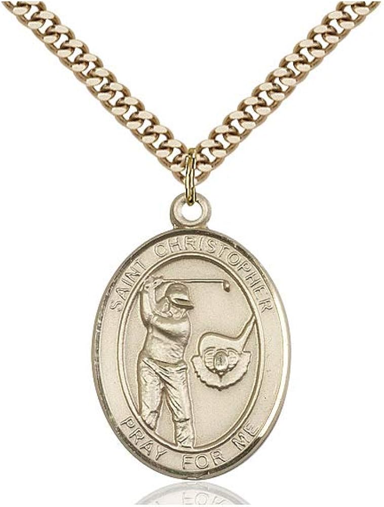 DiamondJewelryNY 14Kt Gold Filled St. Christopher/Golf