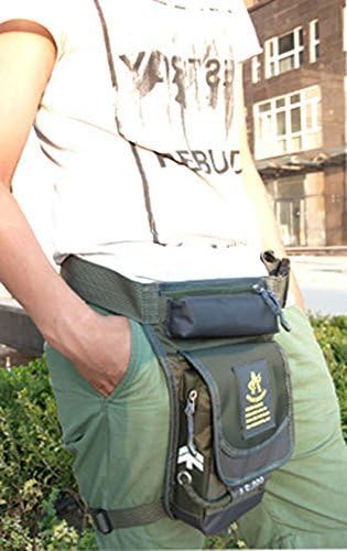 Hengyun Korean Style Drop Leg Bag Motorcycle Dirt Bike Cycling Thigh Pack Waist Belt Army Green