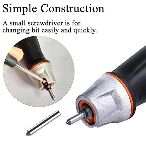 DIY Electric Engraver Carving Kit includes Replaceable Tungsten Carbide Steel Bits, Letter and Number Templat - Thumbnail 3