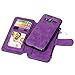 Galaxy J3 Case, CaseUp 12 Card Slot - [Zipper Cash Storage] Premium Flip PU Leather Wallet Case Cover With Detachable Magnetic Hard Case For Samsung Galaxy J3 / Express Prime / Amp Prime - Purple
