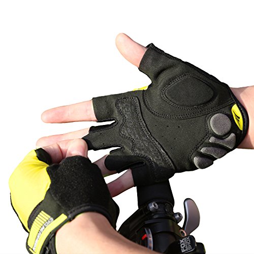 image for SANTIC Classic Fingerless Cycling Gloves with Shock-absorbing Foam Pad
