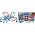 Ultimate Hot Wheels Crashing Action with the Criss Cross Crash Track Set! [Amazon Exclusive] & Set Of 10 1:64 Scale Toy Trucks And Cars For Kids And Collectors (Styles May Vary) [Amazon Exclusive]