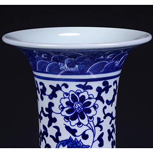 Ceramic Vase Blue and White Porcelain vase Home Living Room Flower vase Antique Blue and White Porcelain vase Handmade vase Hand-Painted - Thumbnail 5