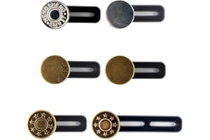 6 Pcs Jeans Button Extender Set - Flexible Waist Extenders - Instant Waistband Expansion for Men and Women - by Mobi Lock