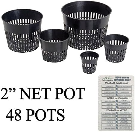 Hydroponic Net Cup Pots + Twin Canaries Chart - 2” Net Pot – 48 Pots