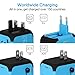 UPPEL Travel Adapter with Dual USB All-in-one Worldwide Travel Chargers Adapters for US EU UK AU About 152 Countries Wall Universal Power Plug Adapter Charger with Dual USB and Safety Fuse (Blue)