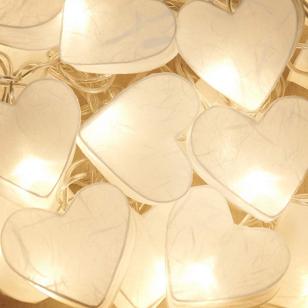 Blaze On Radiant Heart Fairy Lights (White Coloured), 20 Warm White LED Lights - Image 5