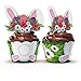 Cute Animal Easter Bunny Cupcake Wrappers and Toppers by Funky Fledgling- 24 Sets (Woodland Bunny)