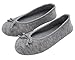 HomeTop Women's Elegant Cashmere Knitted Memory Foam Indoor Ballerina House Slippers/Shoes Grey