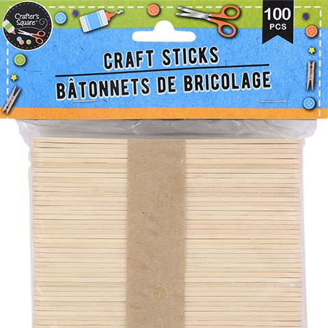 100 Popsicle Sticks, pack of 100 natural wood crafts sticks for DIY fun