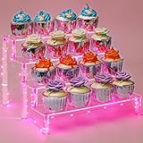 Acrylic Riser Display Stand, Clear 4 Tier Shelf For