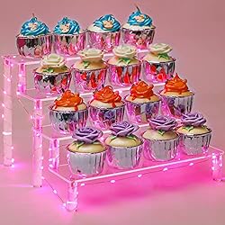 Acrylic Riser Display Stand, Clear 4 Tier Shelf For