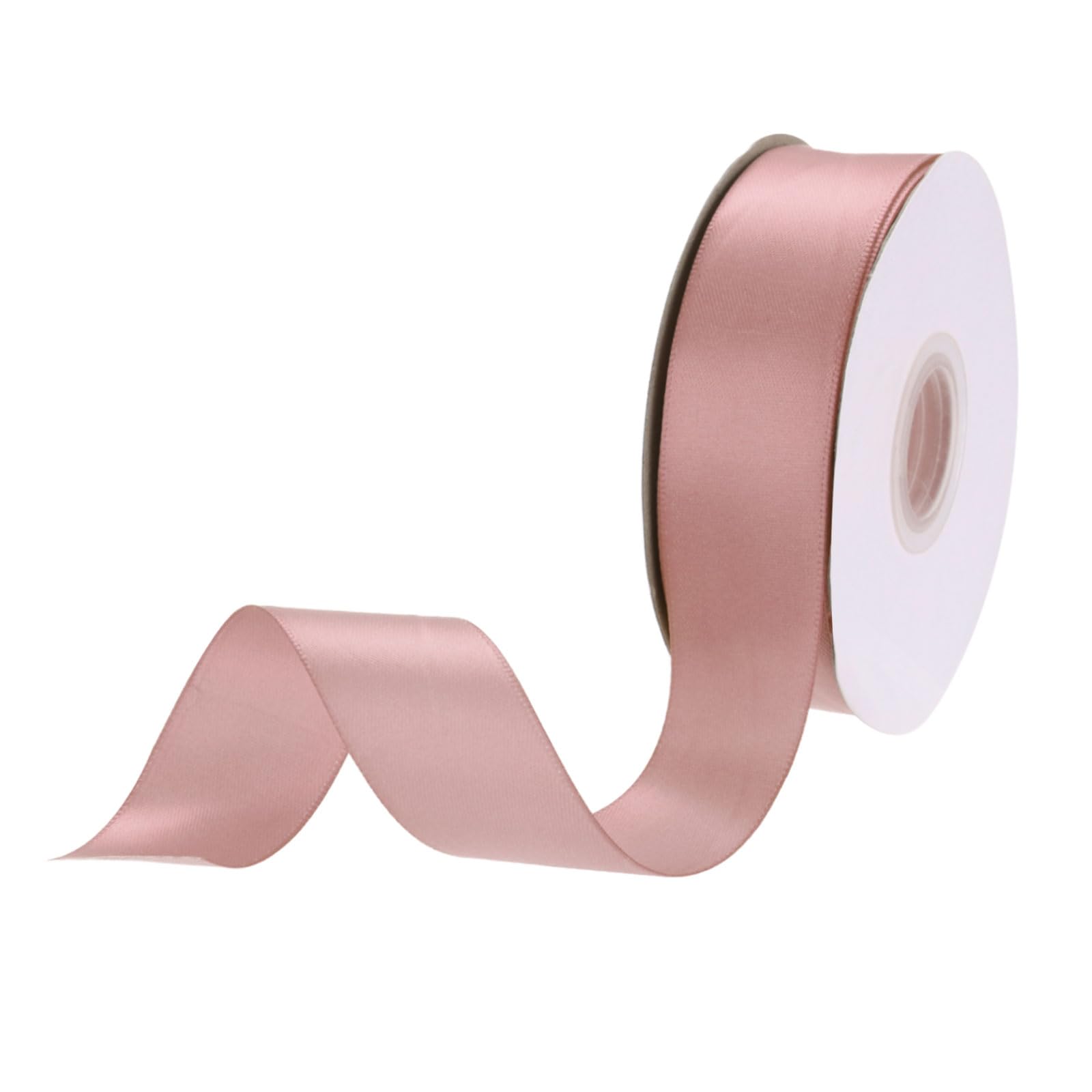 DMiotech 25mm Satin Ribbon 23m/75ft Thin Double Face Fabric Grosgrain Ribbon for Gift Wrapping Floral Hair Flower Bouquet, Rose Pink