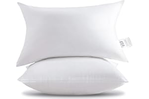 HITO 12x20 Pillow Inserts (Set of 2)- 100% Cotton Covering Down Alternative Throw Pillows White for Couch Bed Sofa