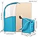 Clear Make-up Brush Cup Holder Organizer Bag with Slot, Travel Pencil Pen Case for Desk, Plastic Cosmetic Zipper Pouch, Portable Stand-Up Waterproof Dust-Free Small Toiletry Stationery Bag, Blue-Green