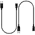 AFUNTA 2 Pack USB 2.0 Micro 5 Pin Female to Standard USB Male Extension Cable for Data Transfer -5 inch