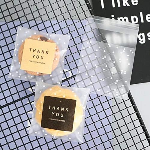 White Dots Self Adhesive Plastic Cookie Bags For Gift