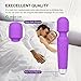 Cordless Wand Massager, PPW Handheld Massager for Neck and Back with 20 Modes and 8 Power Speeds, Wireless Rechargeable Waterproof Silicone Massager Purple