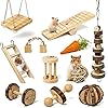 Labeol-Hamster-Chew-Toys-Accessories-Pet-Natural-Wooden-11-Pcs-Gerbil-Rat-Guinea-Pig-Chinchilla-Gerbils-Dumbbells-Accessories-Exercise-Bell-Roller-Teeth-Care-Molar-Toy-for-Parrot-Syrian-Hamster Labeol Hamster Chew Toys Small Animal Boredom Breakers Cage Accessories Pet 11 Pcs Natural Wooden Toys Hamster Ball…