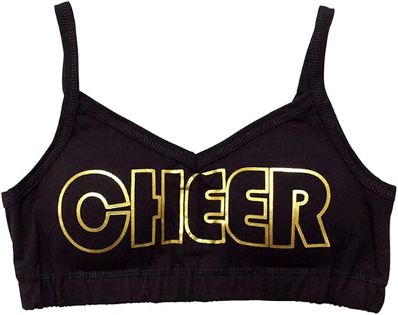 Amazon Cheer チアー メール便 ダンス インナー 箔プリント ブラトップ スポーツブラ カップ付きインナー チア 見せブラ スポブラ ダンスふくや レッスン着 中学生 レディース ジュニア キッズ ダンス 衣装 フィットネス 韓国 子供服 セール フィットネス