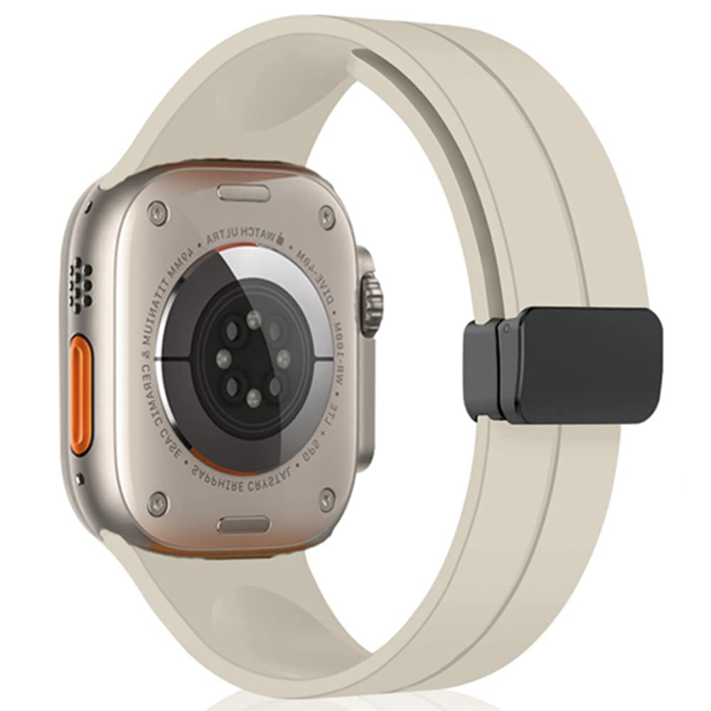 KONAFEI Compatible with Apple Watch Strap 45 mm 44 mm 42 mm 49 mm 38 mm 40 mm 41 mm, Magnetic Adjustable Loop Silicone Bracelets for iWatch SE/Utlra Series 8/7/6/5/4/3/2/1, 45mm/44mm/42mm/49mm