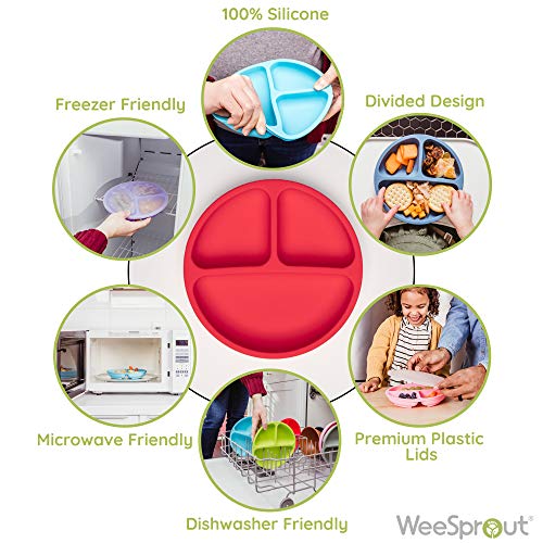 Silicone Plates for Baby with Lids (3 Pack) 100 FoodGrade Silicone