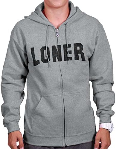 Humorous Loner Forever Alone Funny Sayings Quote on Zip Hoodie