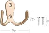 Yesmin 4 Pcs Double Prong Coat Hooks Gold 40mm 54mm With 8 Screws view 2