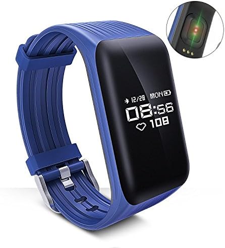 Letike Fitness Tracker Watch IP68 Waterproof Activity Wireless Smart Bracelet with Continuous Heart Rate Monitor Step Calorie Sleep Counter Bluetooth Wristband Pedometer Sports Smart Band (Blue)