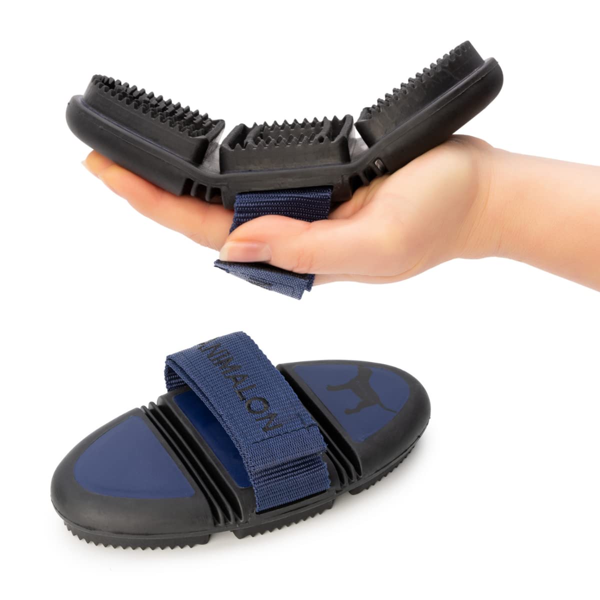 "Animalon Short Hair Grooming Dog Brush LARGE - Dog Grooming Brush - Innovative Dog Brush for gentle Dog Grooming (grooming brush small, blue) - Dry Brush "