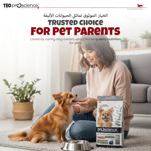 Teo Premium Proscience Mini Adult Dog Food 2KG Lamb & Blueberry + Fish Oil Sensitive Digestion, Hypoallergenic, 75% Animal Protein, Omega 3 & 6, 32% Protein, 15% Fat Joint Support Formula