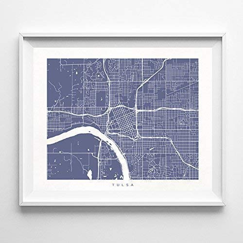 Amazon Com Tulsa Oklahoma Street Road Map Home Decor Poster Urban