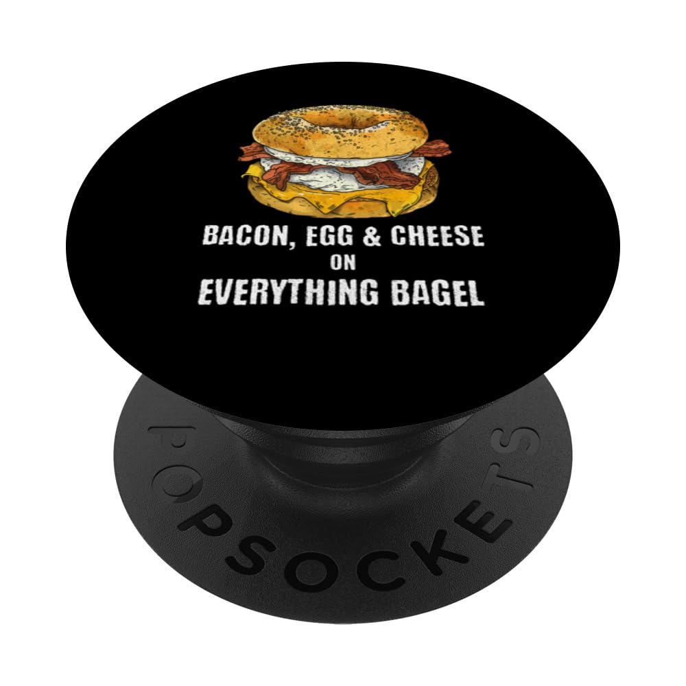 Bacon, egg and Cheese on Everything Bagel PopSockets Adhesive PopGrip