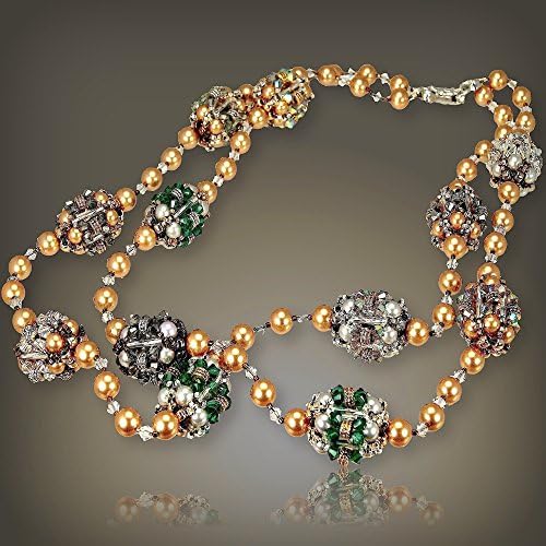 Two Row Crystals and Pearls Necklace-20 and 24 inches Pearl and Crystal Necklace
