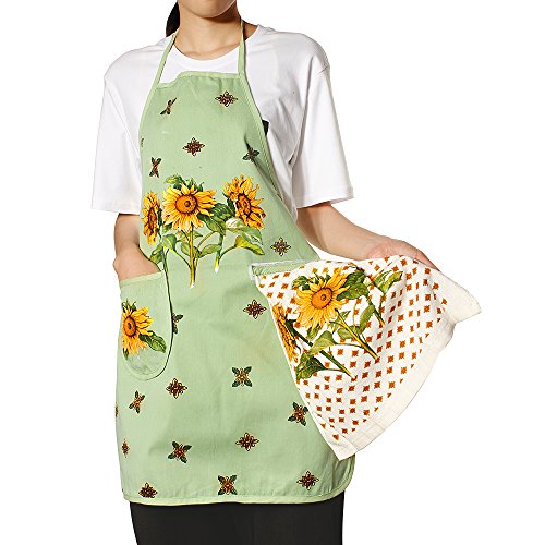 NEW 100 Cotton Sleeveless Apron with Hand Towel Kitchen Apron Pocket