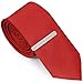 Bundle Monster Mens Skinny Tie Package, Slim Thin Necktie 4pc Set, for Men's Suit Accessories and Business Attire, Complete Set Kit for Weddings, Graduation, Father's Day and Holidays - Red