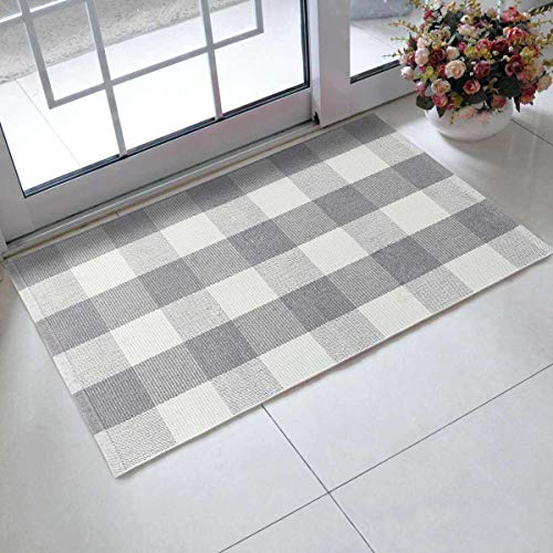 LEEVAN Cotton Buffalo Plaid Rugs 24"x 35" Checkered Gingham Rug