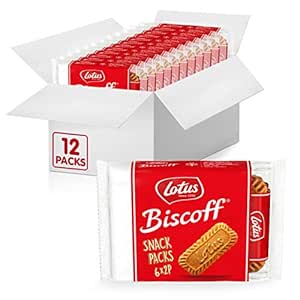 Lotus Biscoff Cookies – Caramelized Biscuit Cookies – 144 Cookies (12 Sleeves of 6 Two-Packs) – Vegan