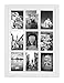 Golden State Art, 13.6x19.7 Matted White Wood Collage Frame, 9-Opening for 4x6, Real Glass. (White)