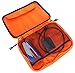 LoaferUp Travel Organizer - Double Layer Electronics Case, Cable Management Bag with Carrying Strap, Grey/Orange