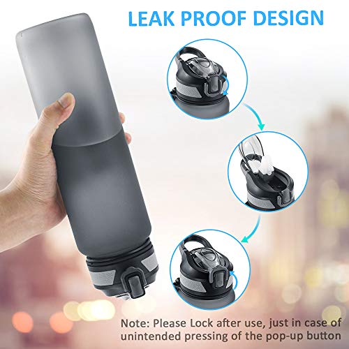STOON Sports Water Bottle, 36oz Tritan BPA Free Water Bottle with One Click Open Flip Lid, Leak Proof Lock, Large Water Bottle for Outdoor Hiking Camping Travel - Thumbnail 4