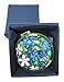 Kelvin Chen Enameled Postage Stamp Dispenser - Floral with 3-D Flowers and Bumble Bee, 2.25 Round