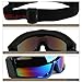 Tactical Windproof Cycling Googles Uv400 Motorcycle Ski Snowboard Goggles Eyewear Sports Protective Safety Glasses with Extra Long Adjustable Strap (Blue Frame Colorful Lens)